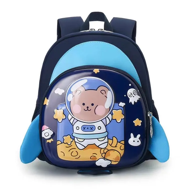 Fuzzy Bear Print Kindergarten Backpack for Little Explorers