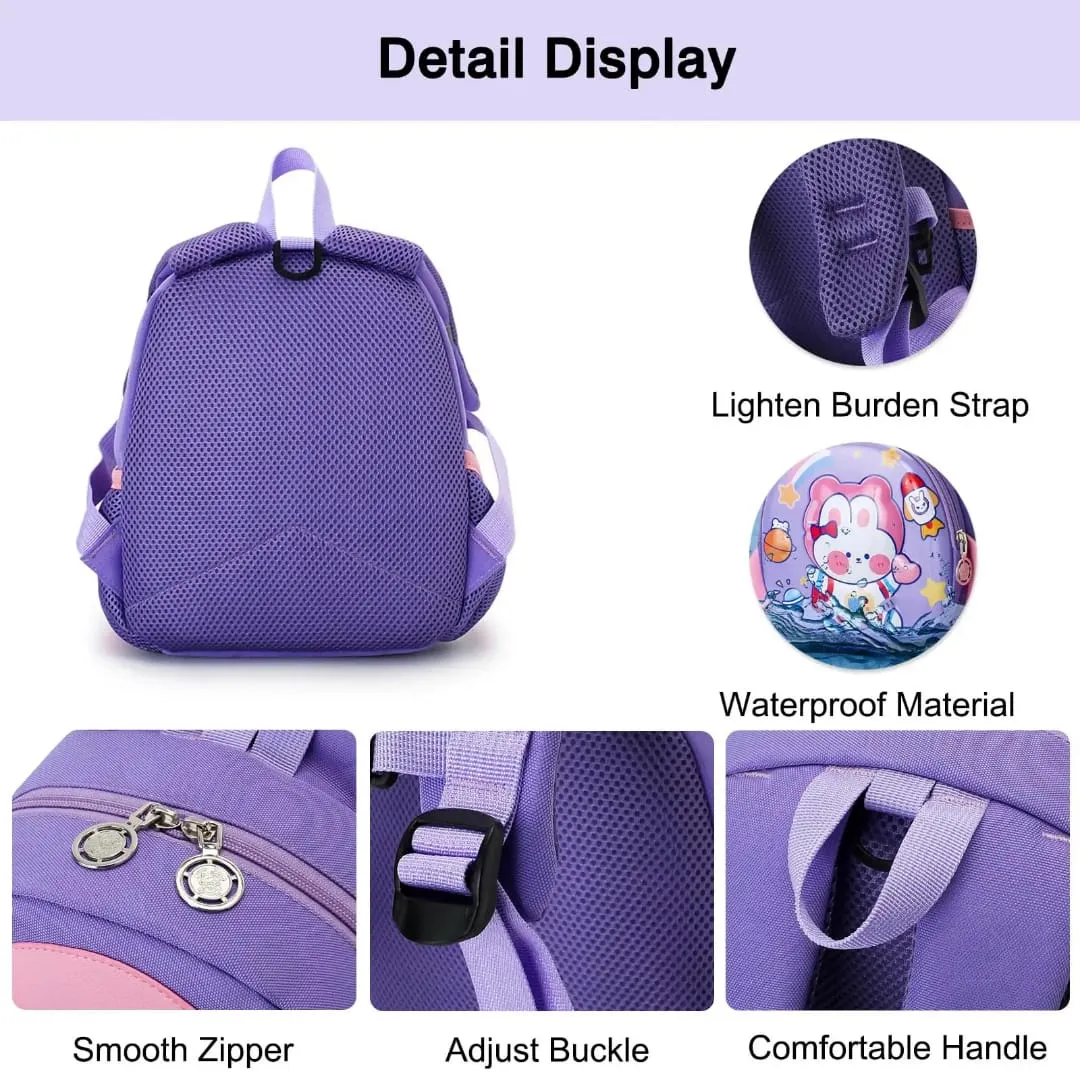 Fuzzy Bear Print Kindergarten Backpack for Little Explorers
