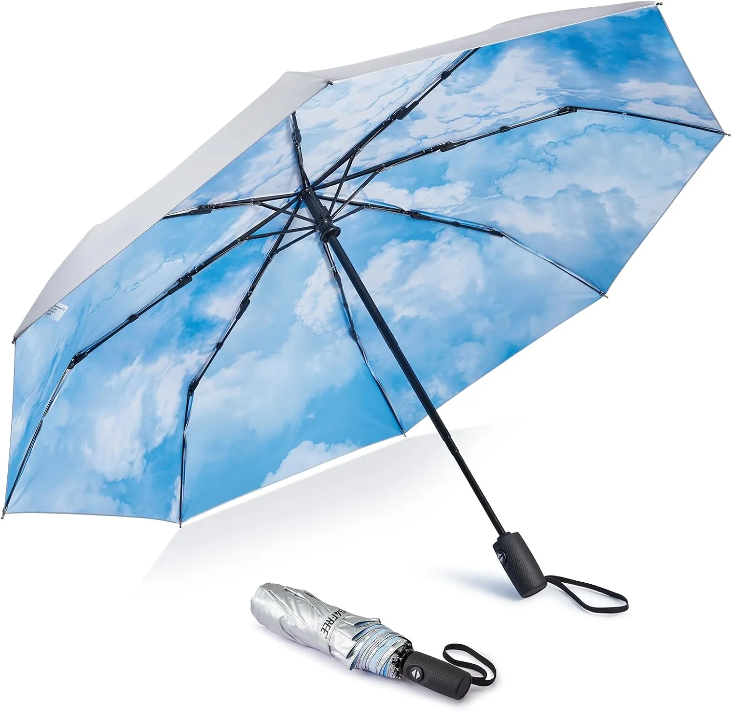G4Free UPF 50  UV Protection Large Travel Umbrella 42/46 Inch Auto Open Close Windproof Sun Blocking Umbrella