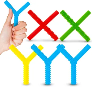 Gafly X’s and Y’s - 5 Pack Sensory Chew Toys for Autistic Children - Chewy Sticks for Sensory Kids - Autism Chew Toys for Toddlers & Kids - BPA-Free Silicone Chew Tubes for Sensory Needs