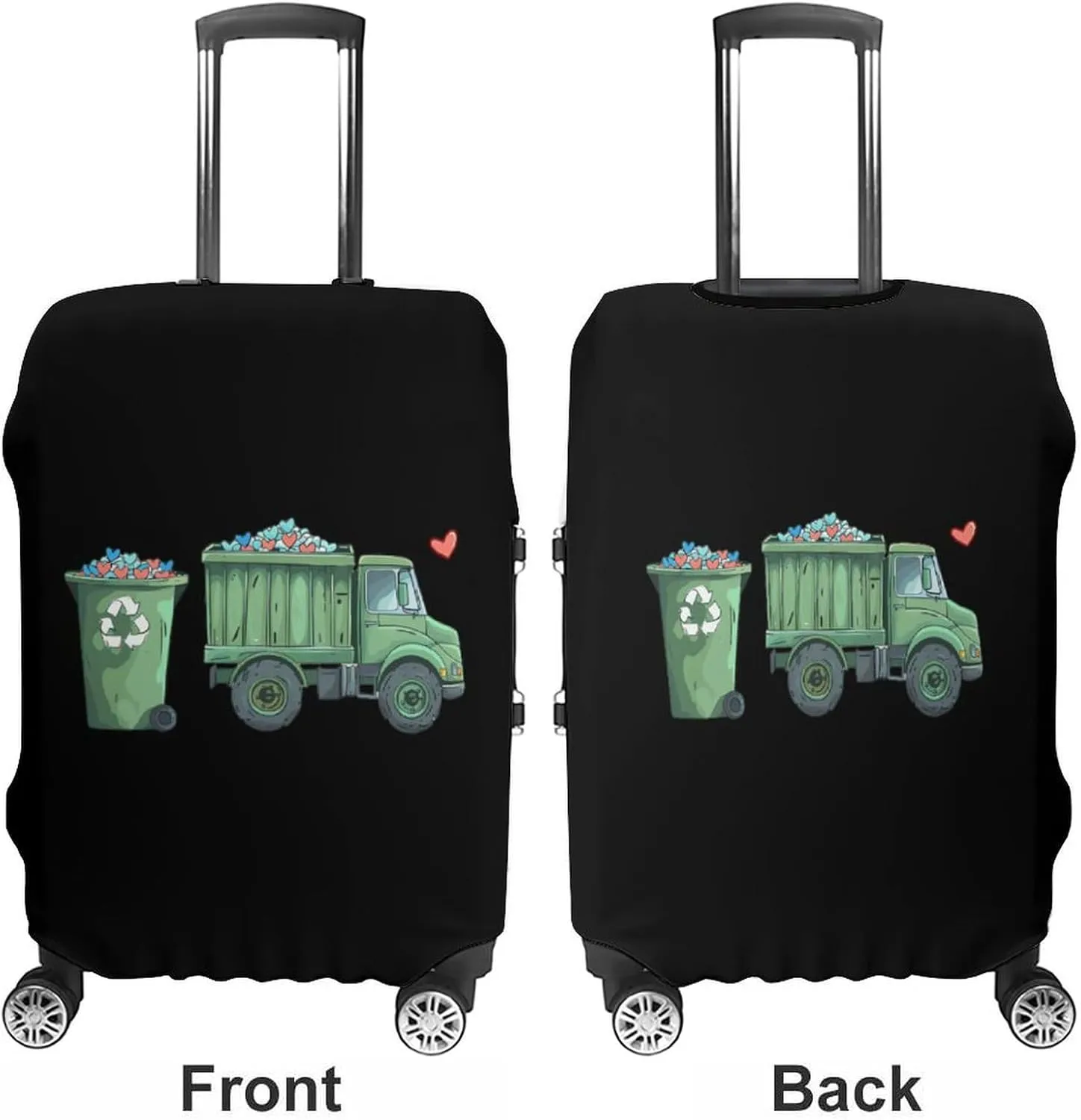 Garbage Truck Loads Of Love Luggage Cover Suitcase Cover Protector Anti-scratch Travel Suitcase Wrap for Unisex M