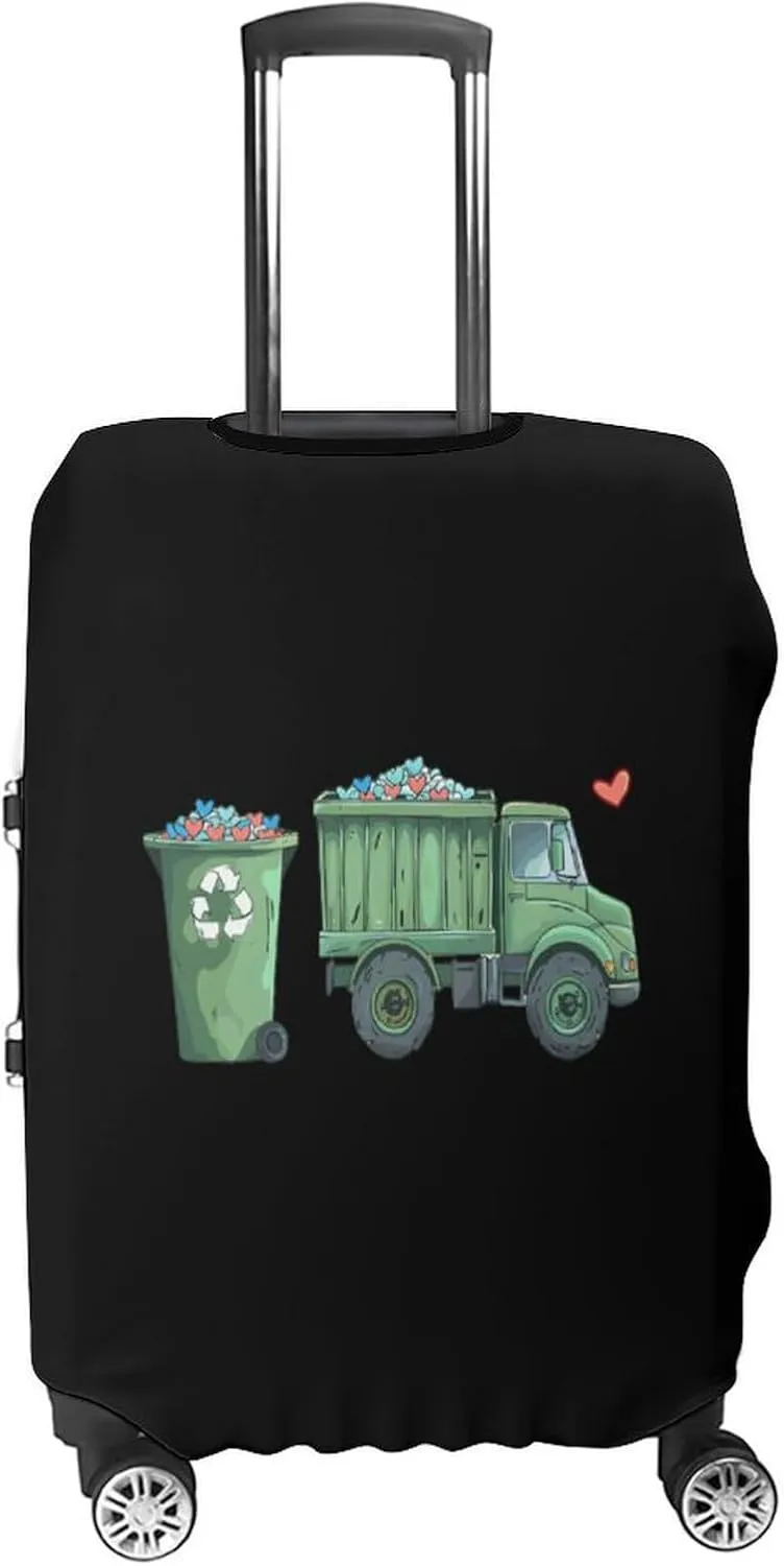 Garbage Truck Loads Of Love Luggage Cover Suitcase Cover Protector Anti-scratch Travel Suitcase Wrap for Unisex M