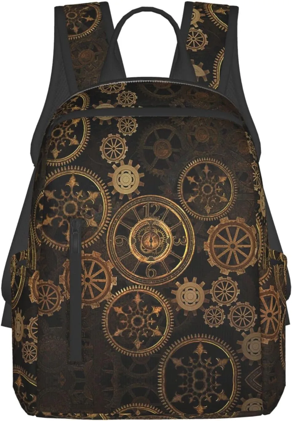 Gears Clock Bronze Century Print Lightweight Hiking Backpack Travel Bags Casual Daypacks Unisex Polyester backpacks