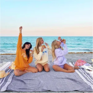 Genovega Oversized Giant Turkish Beach Towel Blanket Extra Large XXL Lightweight Quick Dry Sand Free Boho Throw Pool Cloud Sandrpoof Blankets Women Men Big Jumbo Wide 2 Person Size Blue