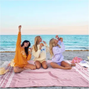 Genovega Oversized Giant Turkish Beach Towel Blanket Extra Large XXL Lightweight Quick Dry Sand Free Boho Throw Pool Cloud Sandrpoof Blankets Women Men Big Jumbo Wide 2 Person Size Pink