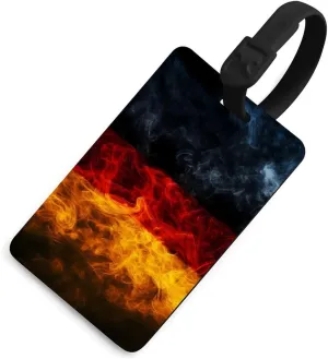 Germany Flag Luggage Tag for Travel Bag Cute Suitcase Identify Labels Baggage Tags Black-Style