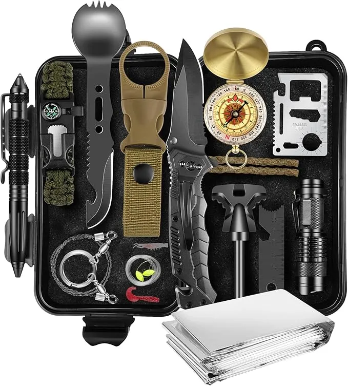 Gifts for Men Dad Husband, Christmas Day, Survival Kits 14 in 1,Survival Gear and Equipment, Cool Gadget, Birthday Gifts for Him Boy Boyfriend Teen Son Daughter Kids Women, for hiking,Outdoor Camping