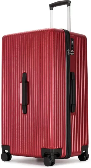 ginzatravel Suitcase, 28 inch suitcase with wheel & Travel Bag & Suitcase Strap, Scratch resistant texture Lightweight PC material, TSA lock (Star Silver (combination)), A-9679