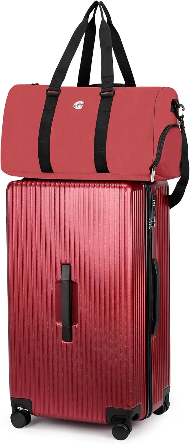 ginzatravel Suitcase, 28 inch suitcase with wheel & Travel Bag & Suitcase Strap, Scratch resistant texture Lightweight PC material, TSA lock (Star Silver (combination)), A-9679