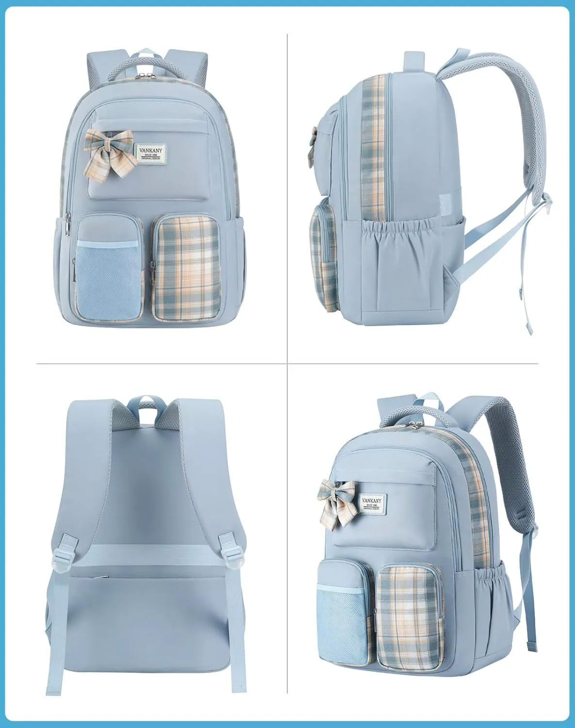 Girls Backpack, Women Laptop Backpacks 15.6in for College Students Elementary Middle High School Bag Teens Cute Kids Bookbags Back Pack, Blue