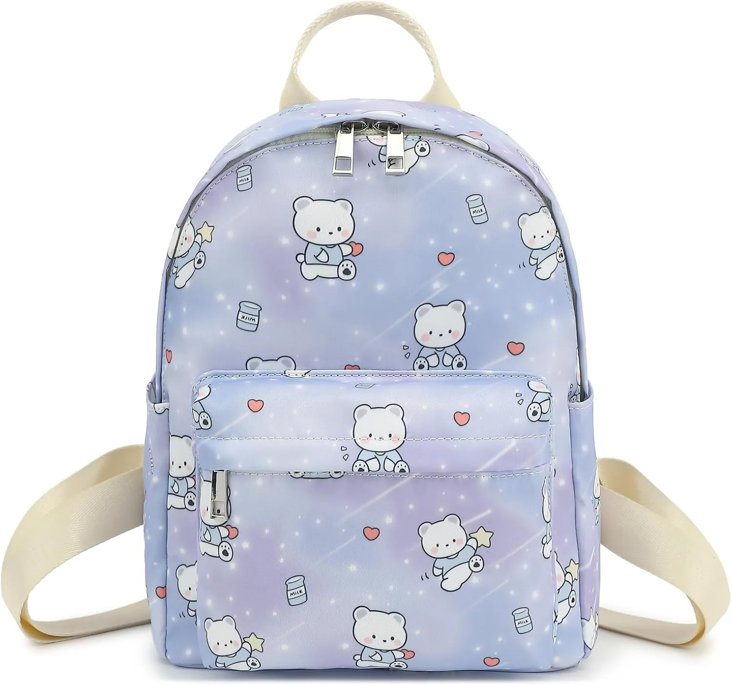 Girls Mini Backpack, Small Backpacks Purse for Women Teens Kids School Travel (Bear Purple)
