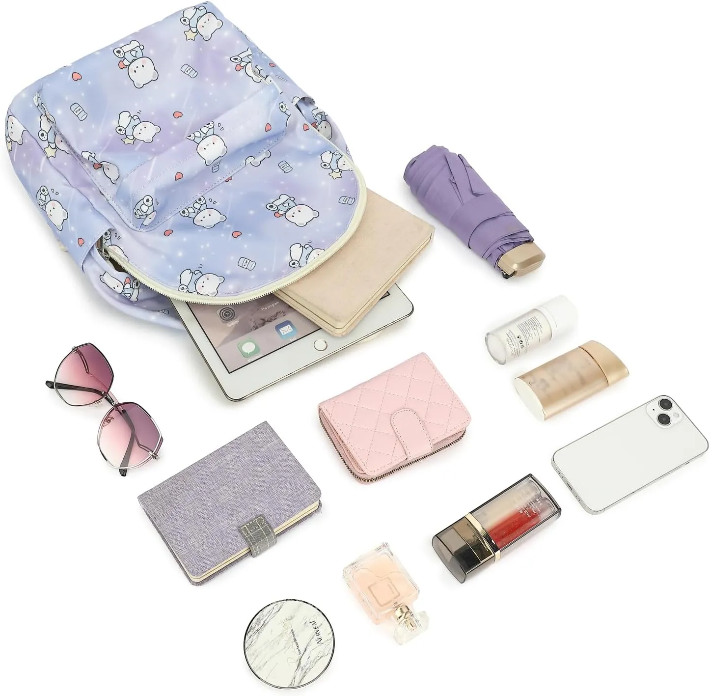 Girls Mini Backpack, Small Backpacks Purse for Women Teens Kids School Travel (Bear Purple)