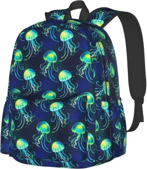 Glowing Jellyfish Adult Backpacks 15 Inch Laptop Backpack Travel Bag for Men Women Gifts