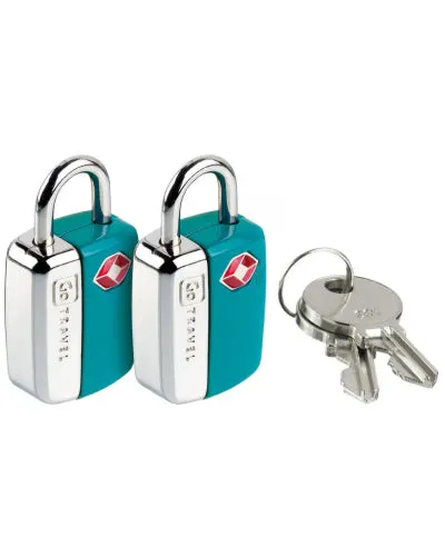 Go Travel 339 TSA Mini padlocks with key Twin pack Assorted colours