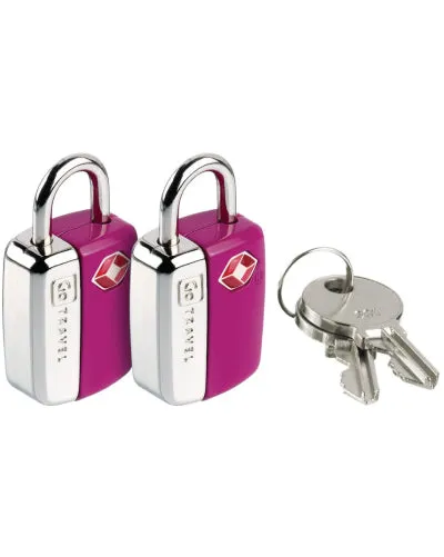 Go Travel 339 TSA Mini padlocks with key Twin pack Assorted colours