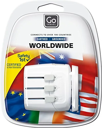 Go Travel Worldwide Grounded Adaptor, White