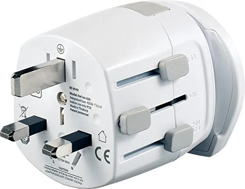 Go Travel Worldwide Grounded Adaptor, White