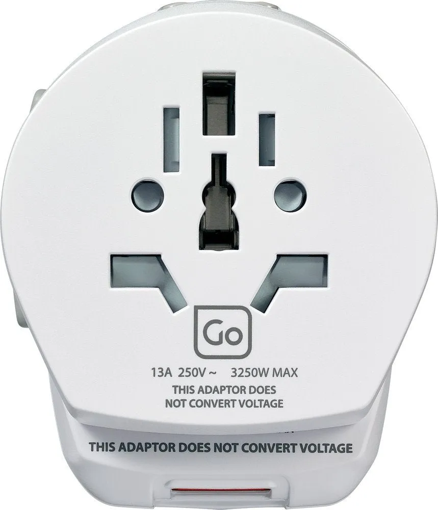Go Travel Worldwide Grounded Adaptor, White