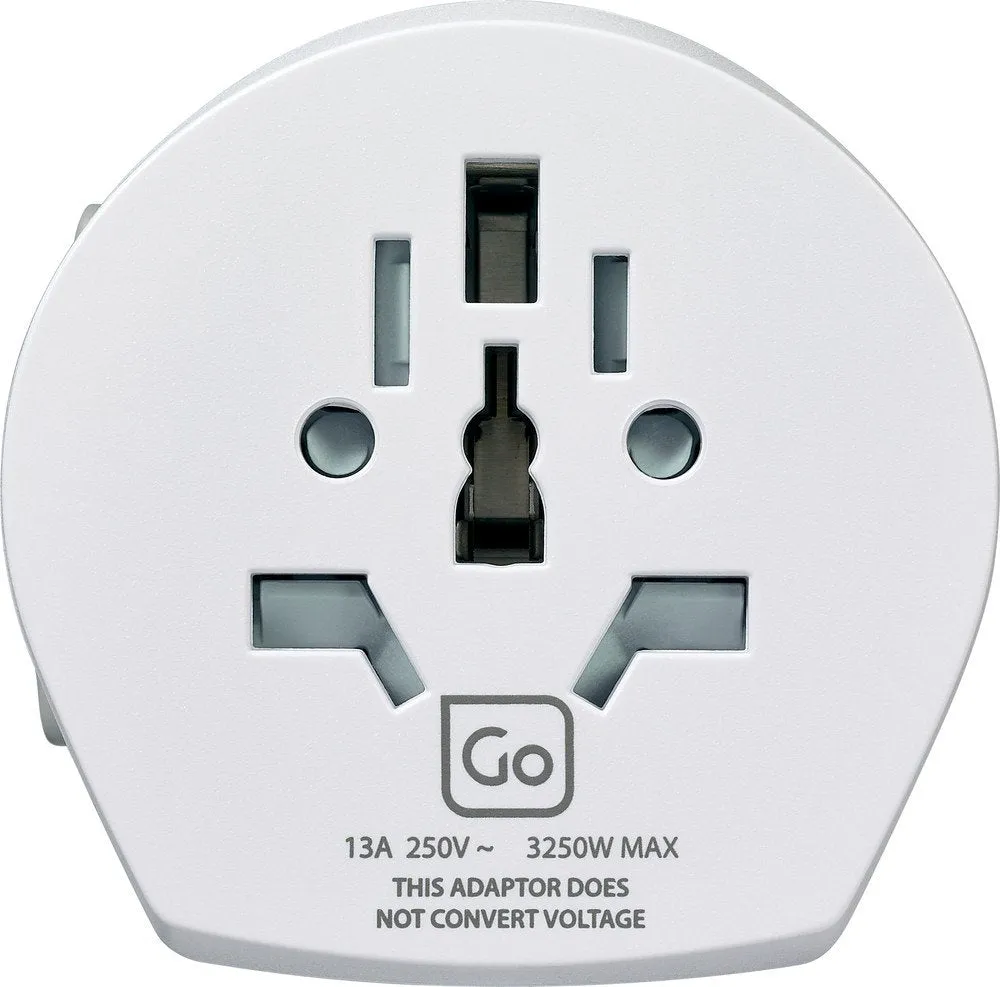 Go Travel Worldwide Grounded Adaptor, White