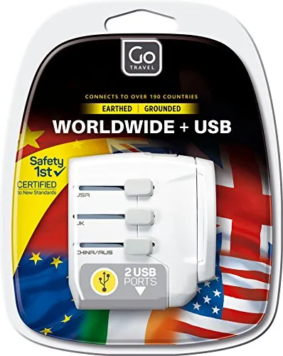Go Travel Worldwide Grounded Adaptor, White
