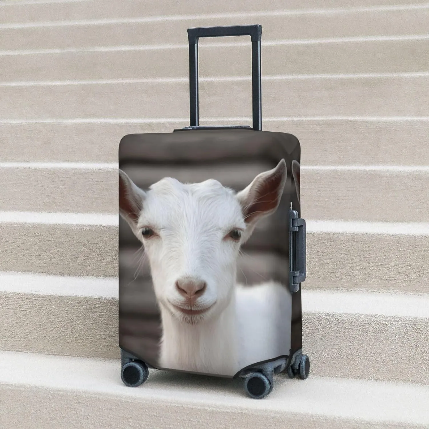 Goat Travel Luggage Cover Fits 18-32 Inch Luggage, Elastic Suitcase Cover Protector with Concealed Zipper for Wheeled Suitcase Tsa Approved