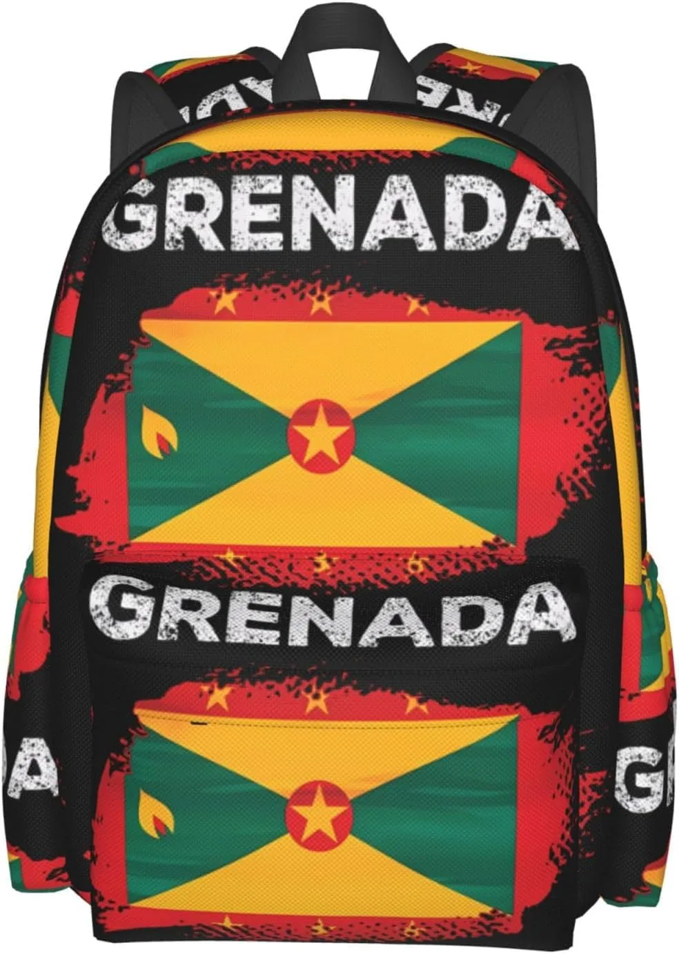 Grenada Flag Grenadian Proud Roots Large Travel Backpack Casual Backpacks Laptop Daypack Working Rucksack Lightweight Back Pack Sports Bag with Adjustable Shoulder Strap