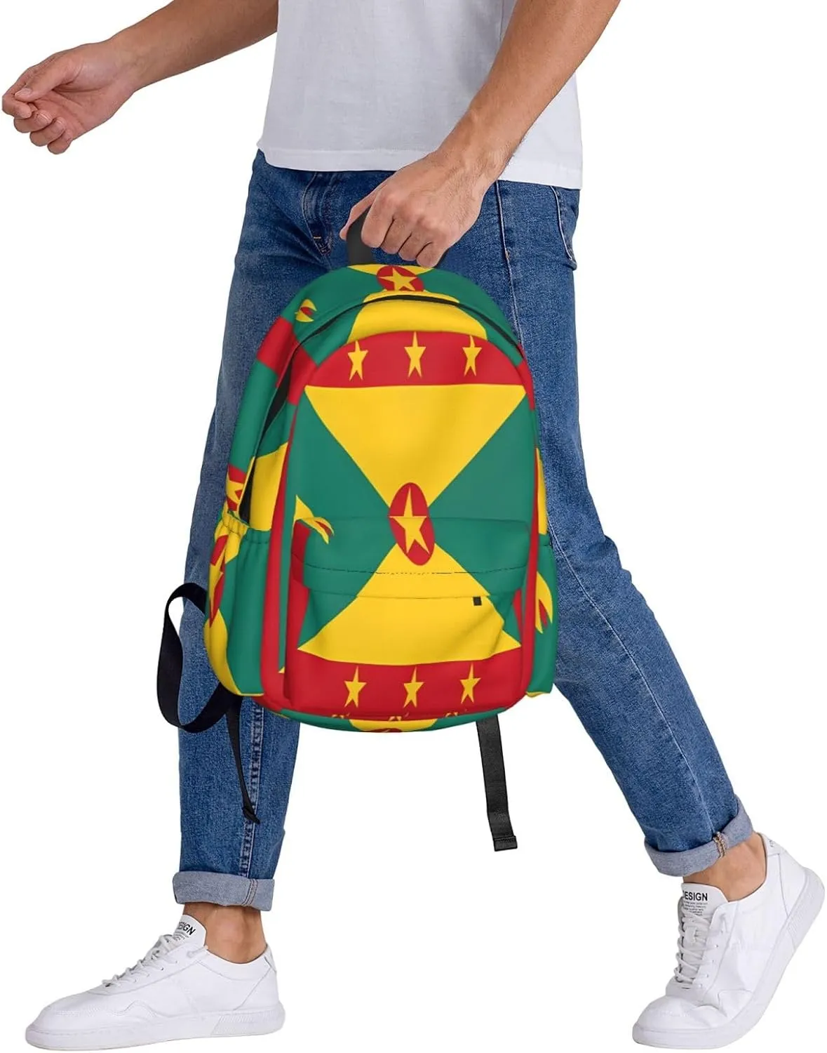 Grenada Flag Large Travel Backpack Casual Backpacks Laptop Daypack Working Rucksack Lightweight Back Pack Sports Bag with Adjustable Shoulder Strap