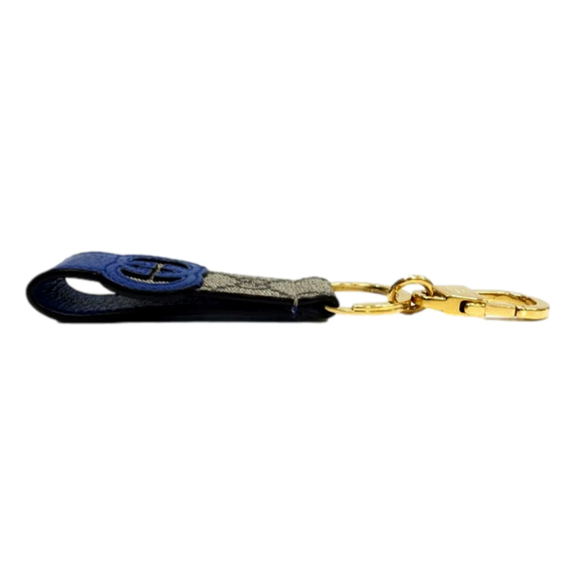 Gucci Interlocking GG Supreme Canvas and Blue Leather Keychain Charm