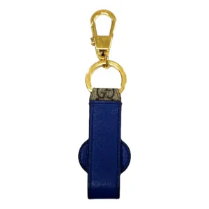 Gucci Interlocking GG Supreme Canvas and Blue Leather Keychain Charm