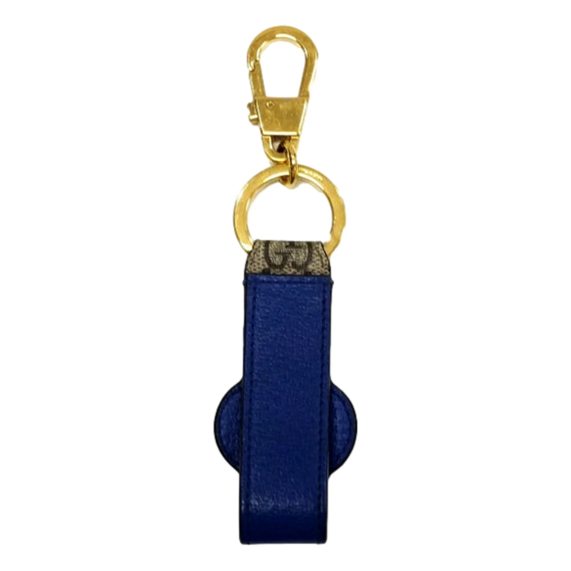Gucci Interlocking GG Supreme Canvas and Blue Leather Keychain Charm