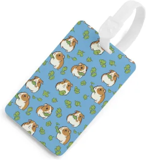 Guinea Pigs Eating Coriander Leaves Funny Luggage Tag Name ID Identify Suitcase Tags for Travel Bag Baggage Easy Identification
