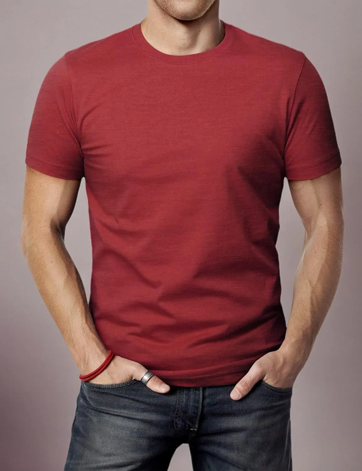 H2H Mens Casual Slim Fit Short Sleeve T-Shirts Soft Lightweight V-Neck/Crew-Neck Size XS to 3XL