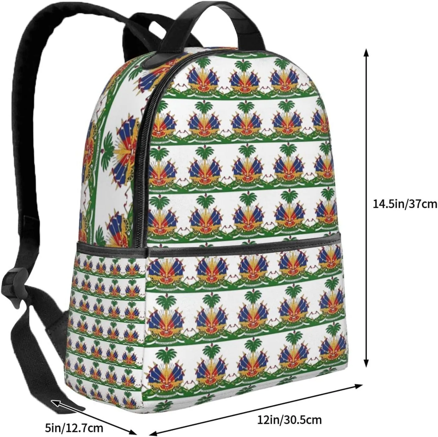 Haiti Haitian Flag Casual Backpacks Laptop Backpack Carry-on Daypack Sports Travel Rucksack Lightweight Working Bag for Outdoor Hiking Cycling Walking