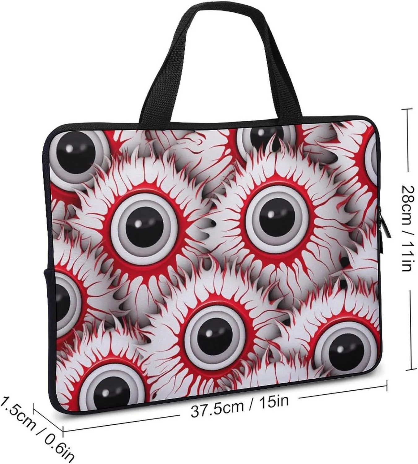 Halloween Eyeballs Laptop Sleeve Bag Printed Protective Laptop Case Briefcase Handbag for 10/12/13/15/17 Inch