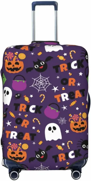 Halloween Sweet Candy Print Elastic Travel Luggage Cover Suitcase Protector Bag, Anti-Scratch, Washable Suitcase Sleeve For Kid Adult,For 18-32 Inch Luggage