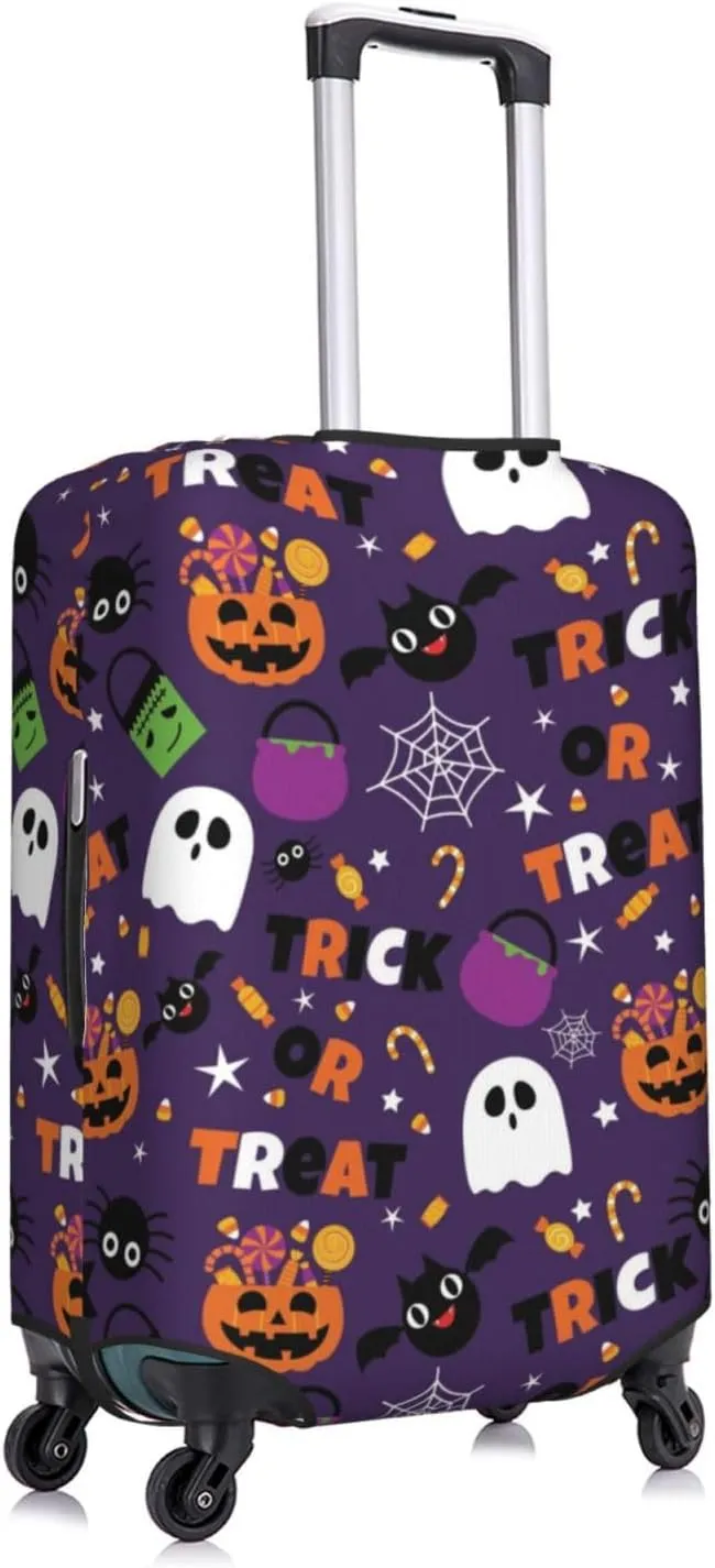 Halloween Sweet Candy Print Elastic Travel Luggage Cover Suitcase Protector Bag, Anti-Scratch, Washable Suitcase Sleeve For Kid Adult,For 18-32 Inch Luggage