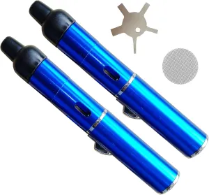 Handheld Inflatable Torch Lighter,Portable Multifunctional All-in-One Tube Built-in Detachable Lighter,Outdoor,Indoor,Camping,Candle,Birthday,Blue(2PCS)