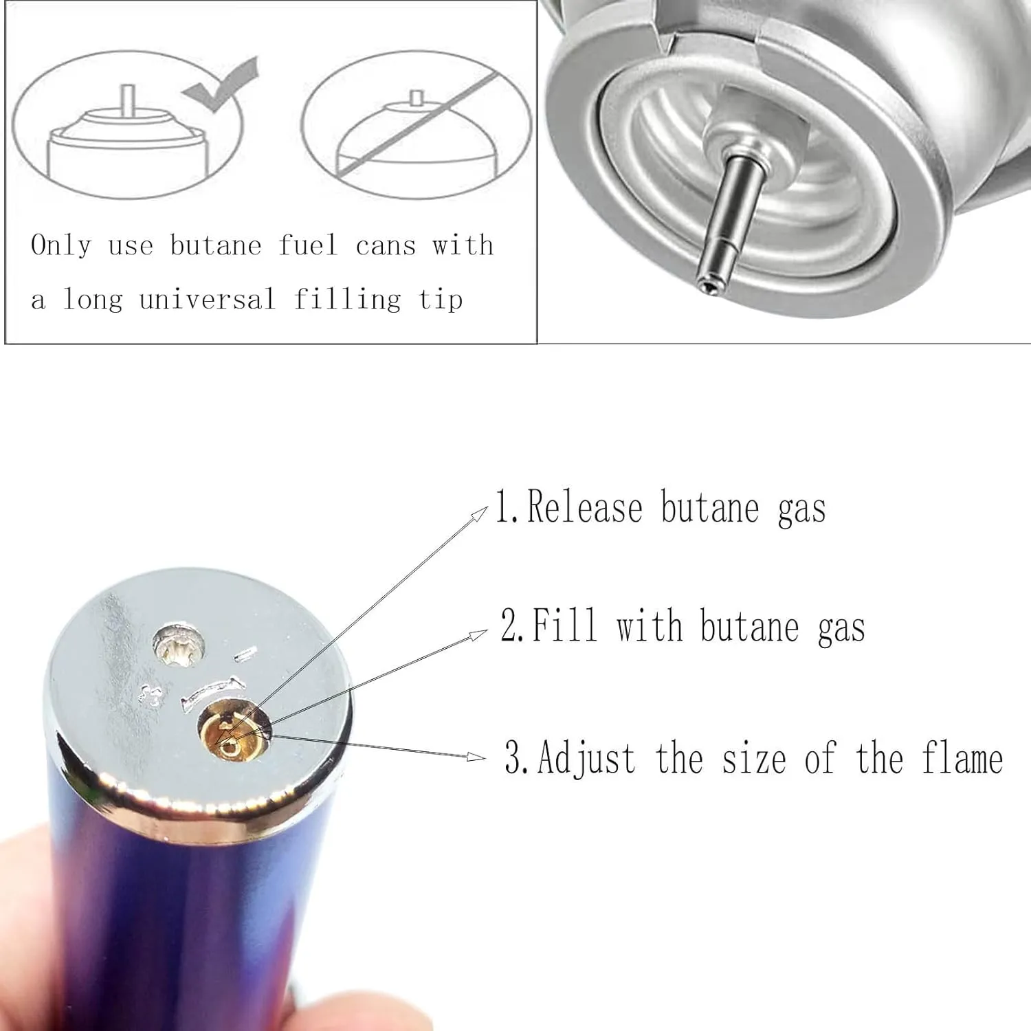 Handheld Inflatable Torch Lighter,Portable Multifunctional All-in-One Tube Built-in Detachable Lighter,Outdoor,Indoor,Camping,Candle,Birthday,Blue(2PCS)