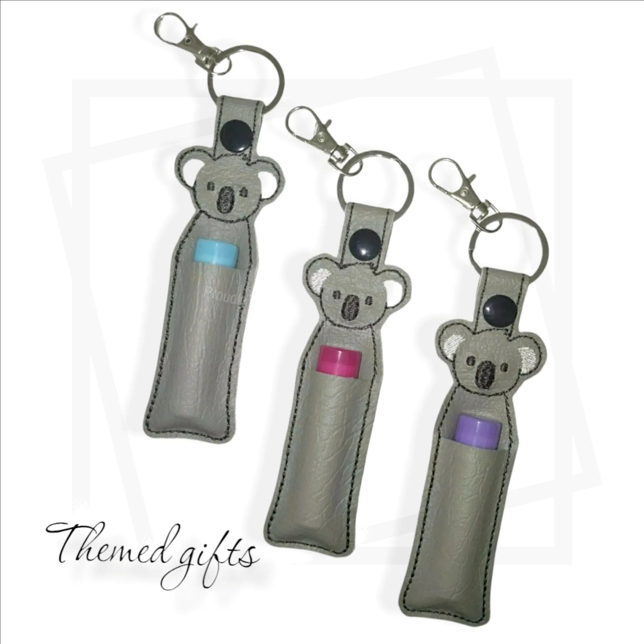 Handmade Koala Lip Balm Holder Keychain with Lip Balm Options, Made in Australia