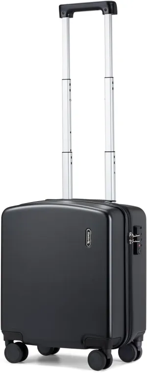 Hanke 16 Inch Underseat Carry On Luggage with Wheels Hard Shell Lightweight Suitcases Small Tsa Luggage Travel Rolling Luggage(Jet Black)