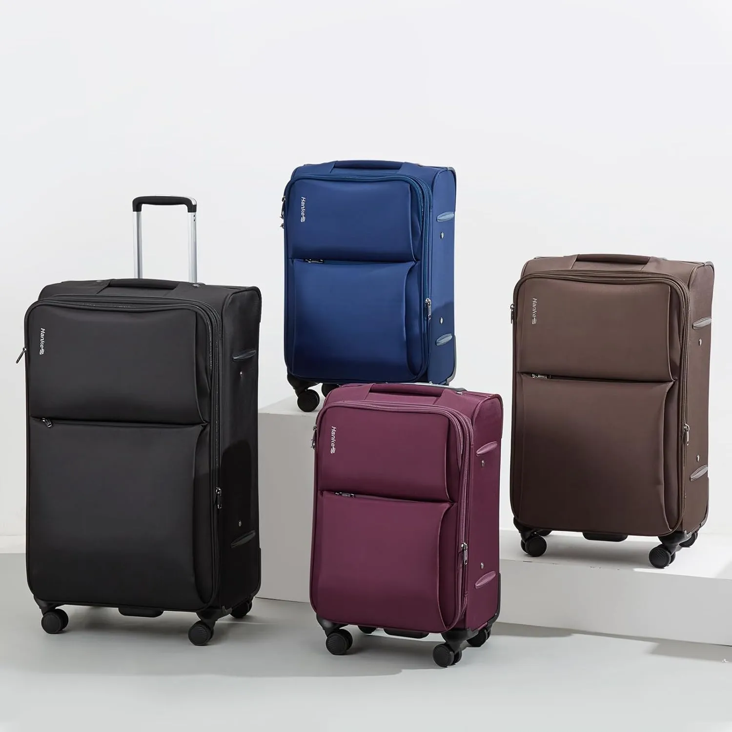 Hanke 28 Inch Luggage Softside Expandable Suitcases with Spinner Wheels, Travel Checked Luggage for Women Men(Purple)