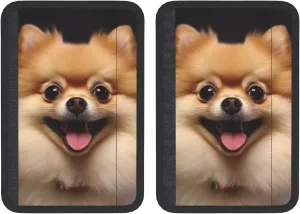 Happy Short-haired Pomeranian Car Seat Belt Pad 2 Pack Universal Fit Seatbelt Cover Soft and Comfortable Backpack Shoulder Pad Adjustable Neck Cushion Protector Harness Pad for Car Bag