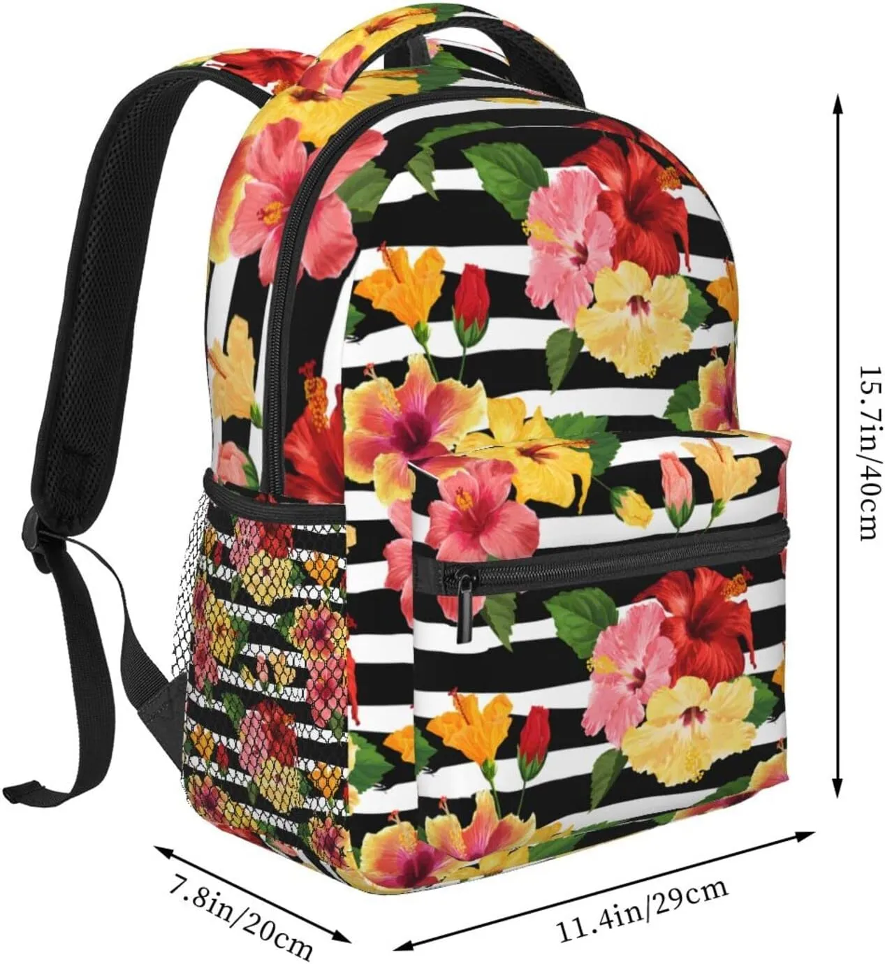 Hawaii Hawaiian Flowers Floral Backpack Casual Camping Travel Backpacks Lightweight Daypack Bag Women Men Bookbag