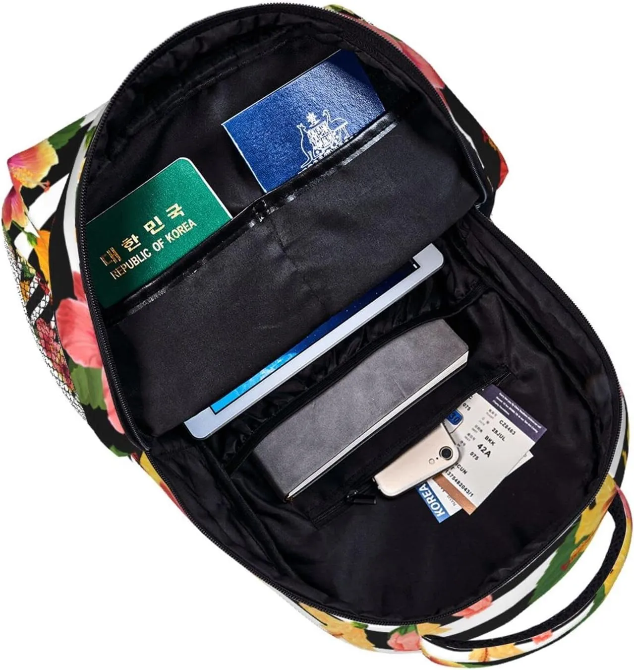 Hawaii Hawaiian Flowers Floral Backpack Casual Camping Travel Backpacks Lightweight Daypack Bag Women Men Bookbag