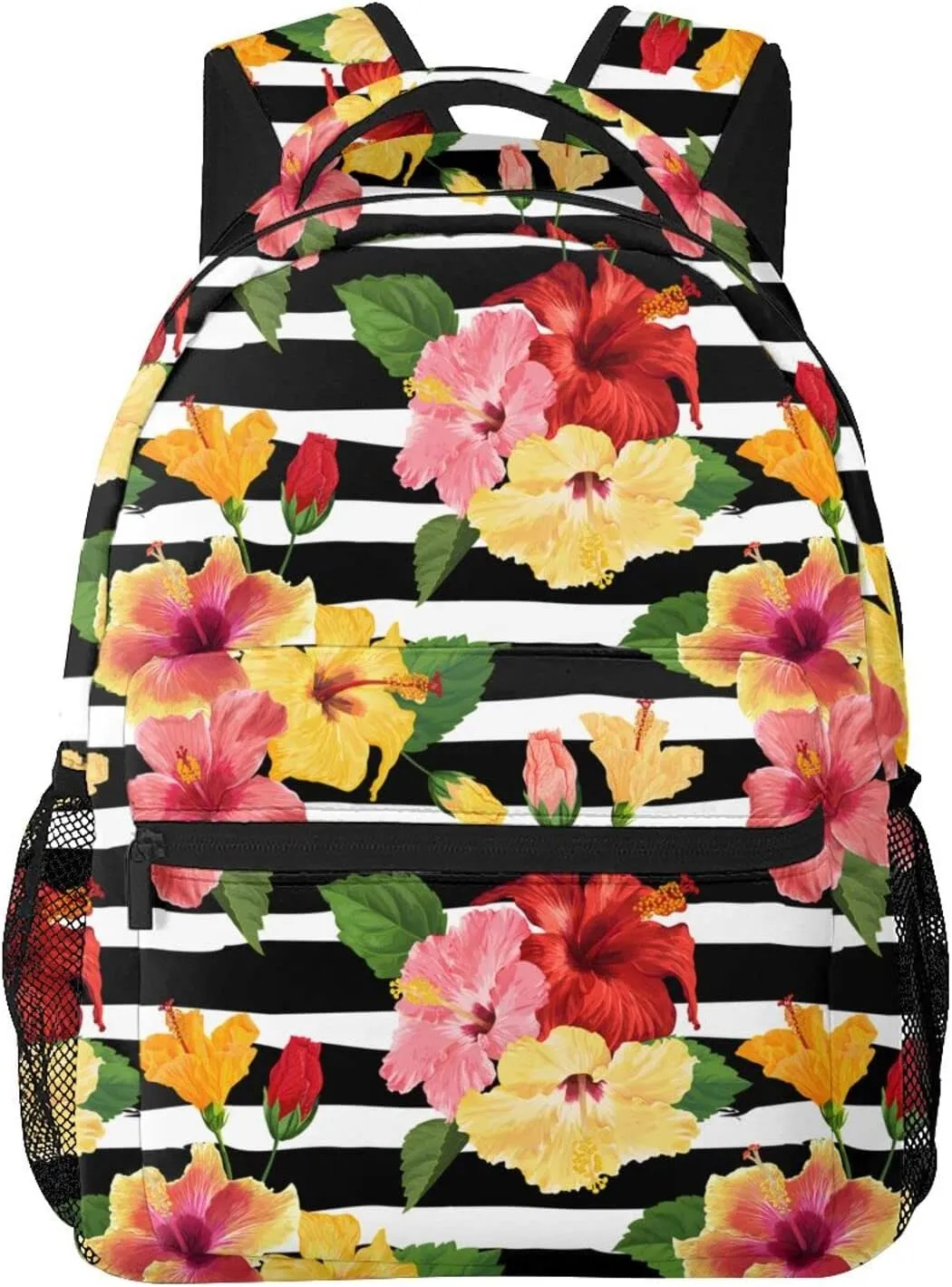 Hawaii Hawaiian Flowers Floral Backpack Casual Camping Travel Backpacks Lightweight Daypack Bag Women Men Bookbag