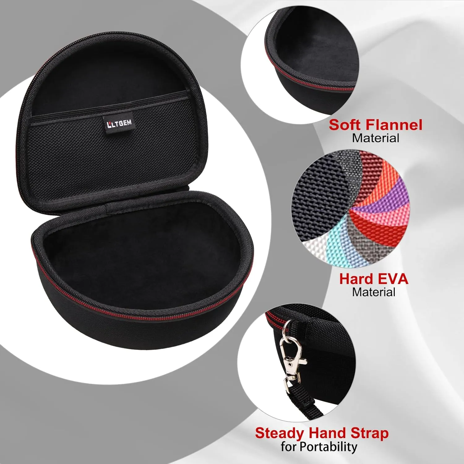 Headphone Case Compatible with Beats Studio Pro/Beats Solo 4 / Beats Studio 3 / Beats Solo 3 / TOZO HA1 and for TOZO HT2 On-Ear Bluetooth Headphones - Black