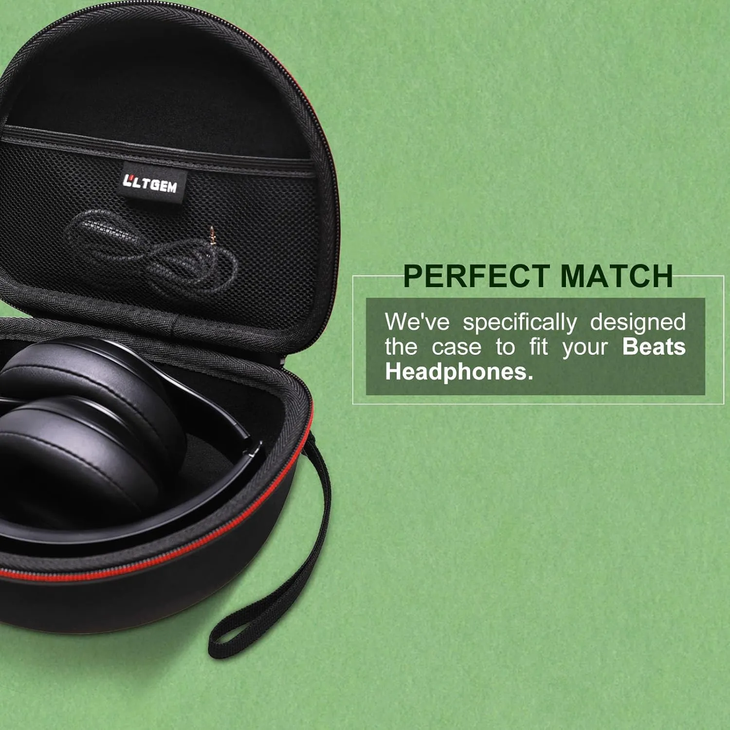 Headphone Case Compatible with Beats Studio Pro/Beats Solo 4 / Beats Studio 3 / Beats Solo 3 / TOZO HA1 and for TOZO HT2 On-Ear Bluetooth Headphones - Black
