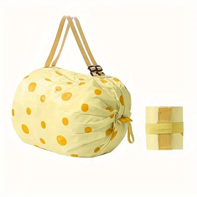 Heavy-Duty Foldable Shoulder Shopping Bag – Zipper Closure, Reusable Tote Bag