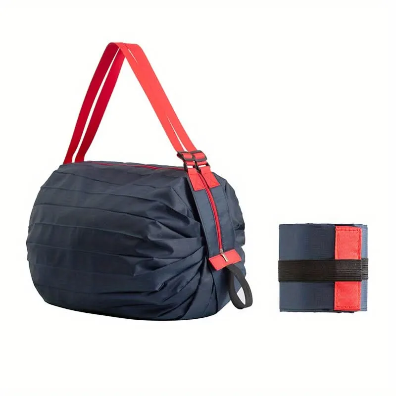 Heavy-Duty Foldable Shoulder Shopping Bag – Zipper Closure, Reusable Tote Bag