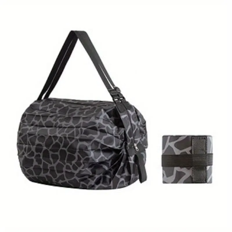 Heavy-Duty Foldable Shoulder Shopping Bag – Zipper Closure, Reusable Tote Bag